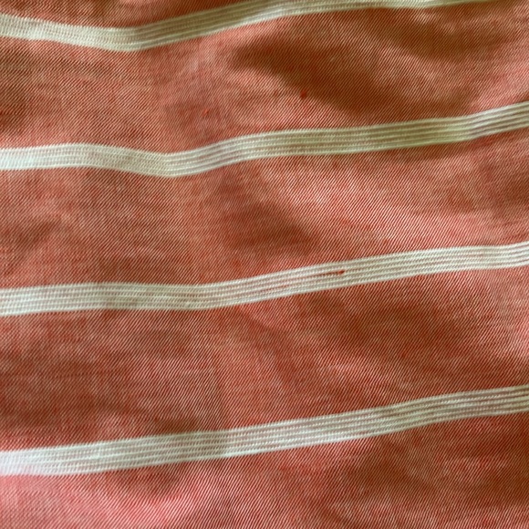 Talbots Coral Striped Linen Blend Shift Dress Pockets 2 - Picture 15 of 15